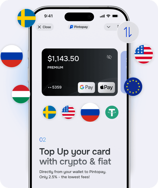 Top Up your wallet with crypto or fiat